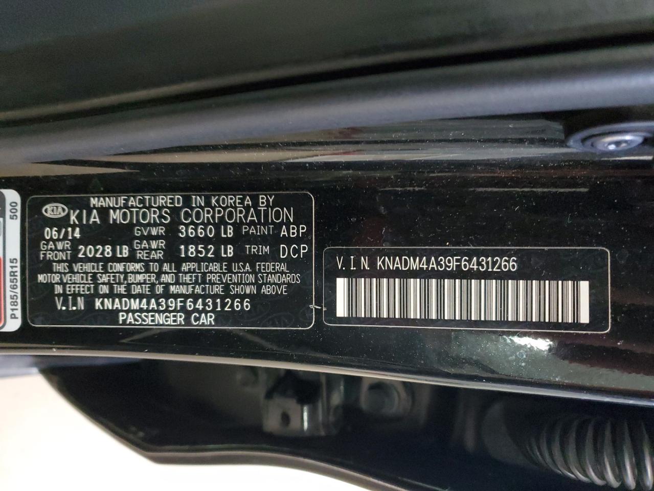 2015 Kia Rio Lx VIN: KNADM4A39F6431266 Lot: 92327505