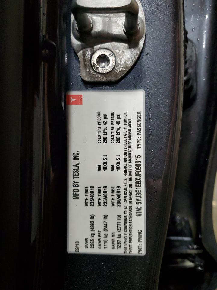 2018 Tesla Model 3 VIN: 5YJ3E1EBXJF090615 Lot: 92650005
