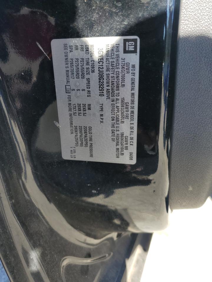 2008 Chevrolet Avalanche C1500 VIN: 3GNEC12J08G282910 Lot: 92302485