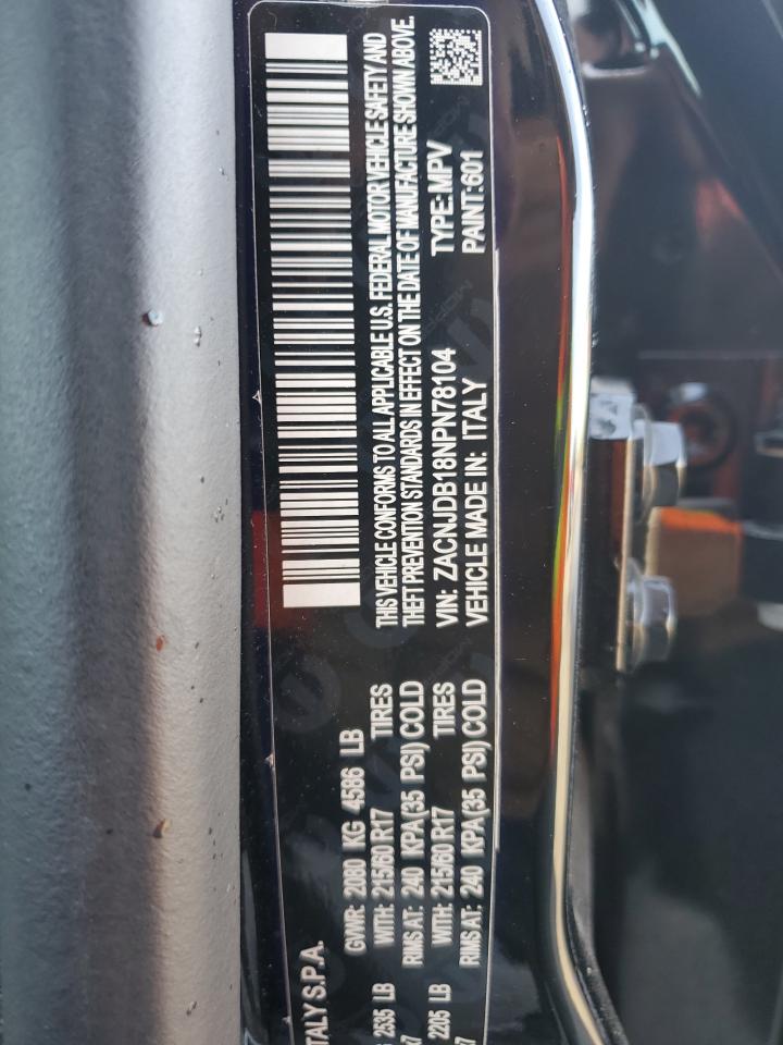 2022 Jeep Renegade Latitude VIN: ZACNJDB18NPN78104 Lot: 91609885