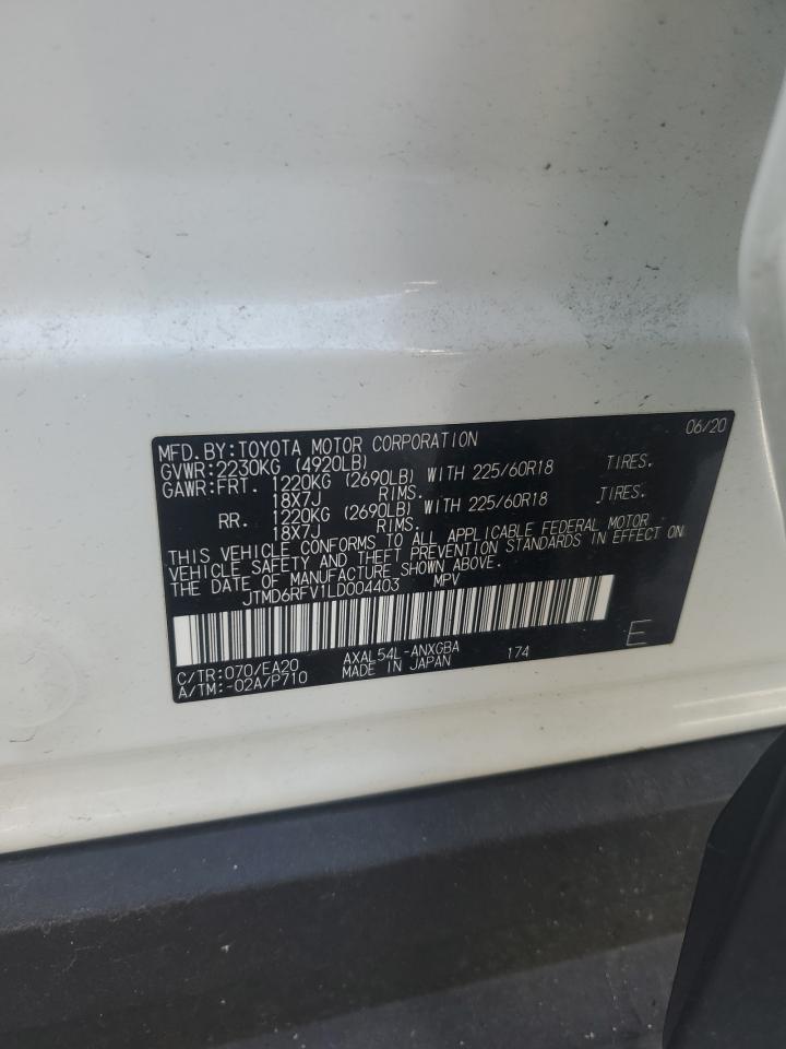 2020 Toyota Rav4 Limited VIN: JTMD6RFV1LD004403 Lot: 91863905