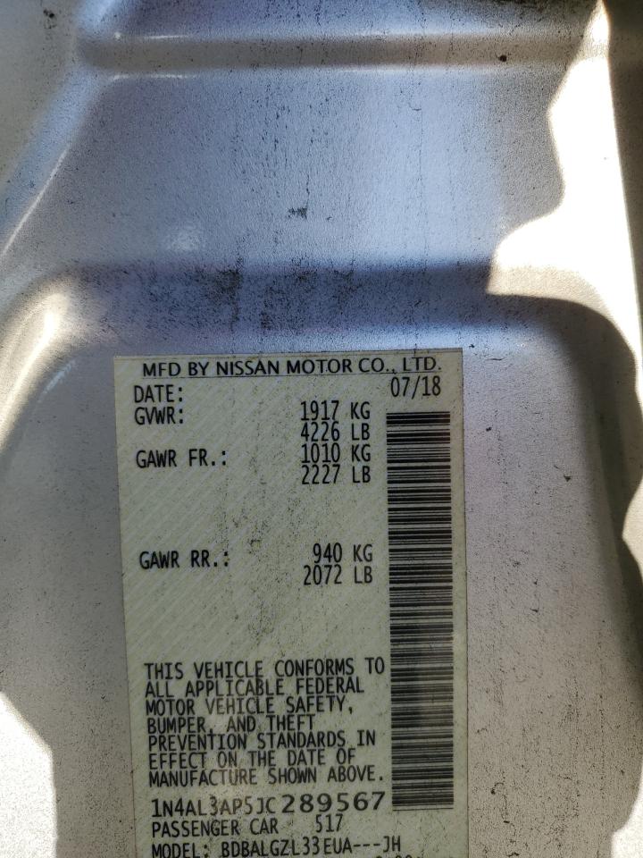 2018 Nissan Altima 2.5 VIN: 1N4AL3AP5JC289567 Lot: 92950855