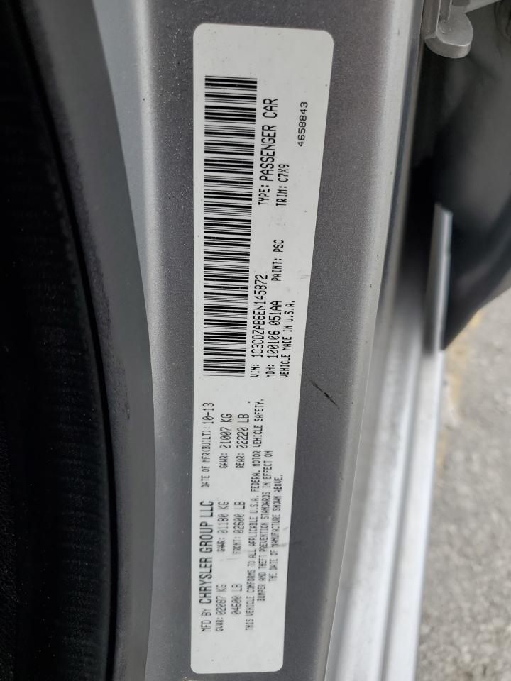 2014 Dodge Avenger Se VIN: 1C3CDZAB6EN145872 Lot: 92858965