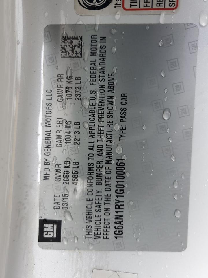 2016 Cadillac Ats-V VIN: 1G6AN1RY1G0100061 Lot: 93354865