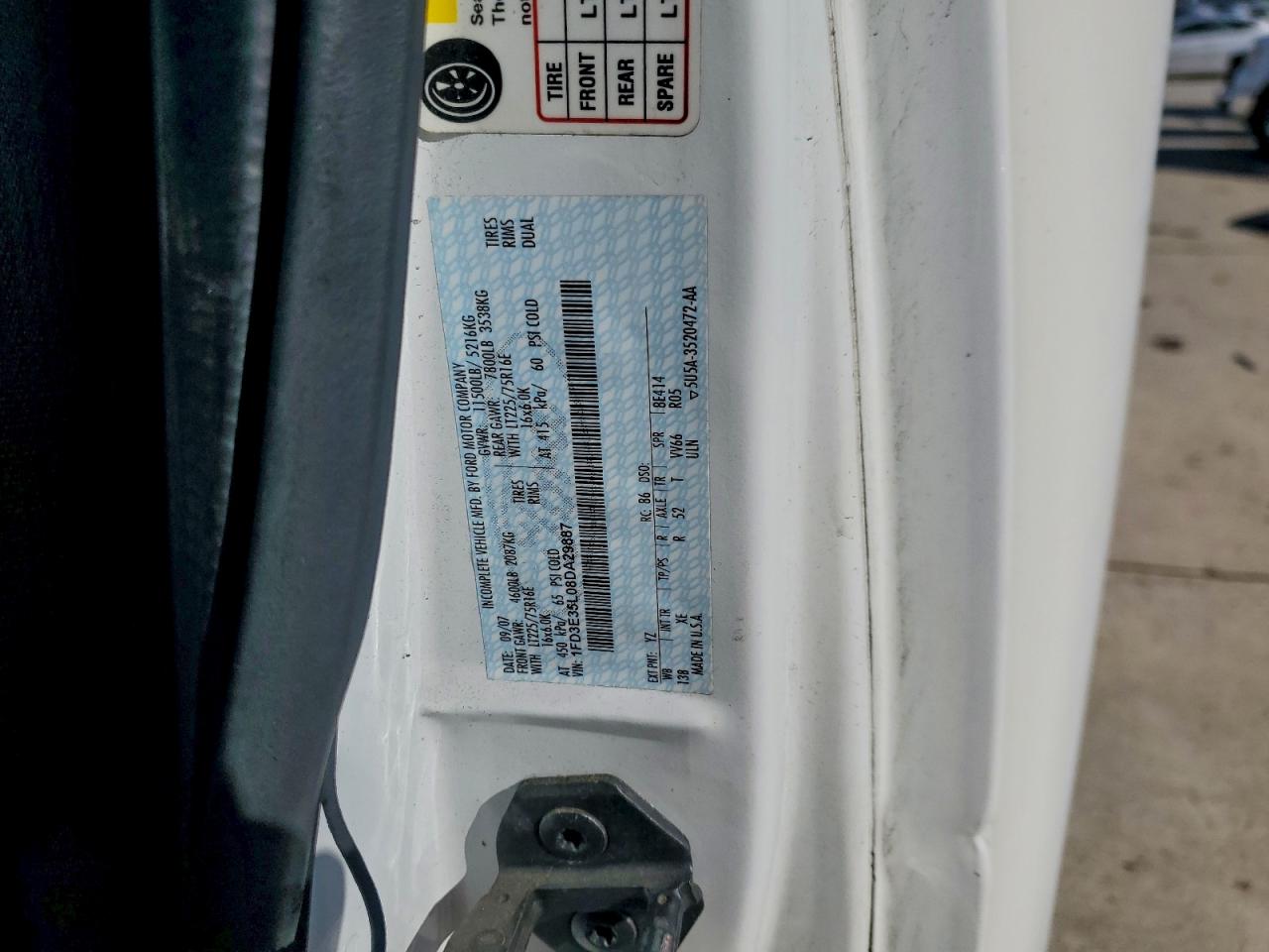 2008 Ford Econoline E350 Super Duty Cutaway Van VIN: 1FD3E35L08DA29887 Lot: 93751605