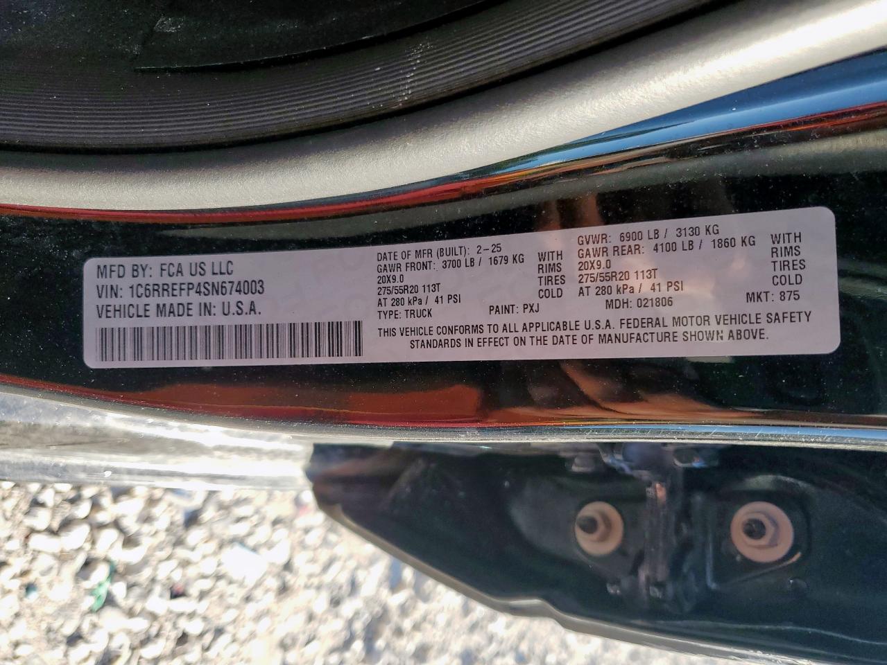 2025 Ram 1500 Big Horn/Lone Star VIN: 1C6RREFP4SN674003 Lot: 90746985