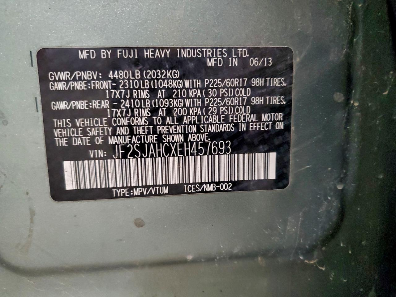 2014 Subaru Forester 2.5I Limited VIN: JF2SJAHCXEH457693 Lot: 92479315