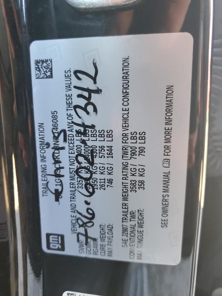 2022 Chevrolet Tahoe C1500 Premier VIN: 1GNSCSKD8NR146085 Lot: 92325445