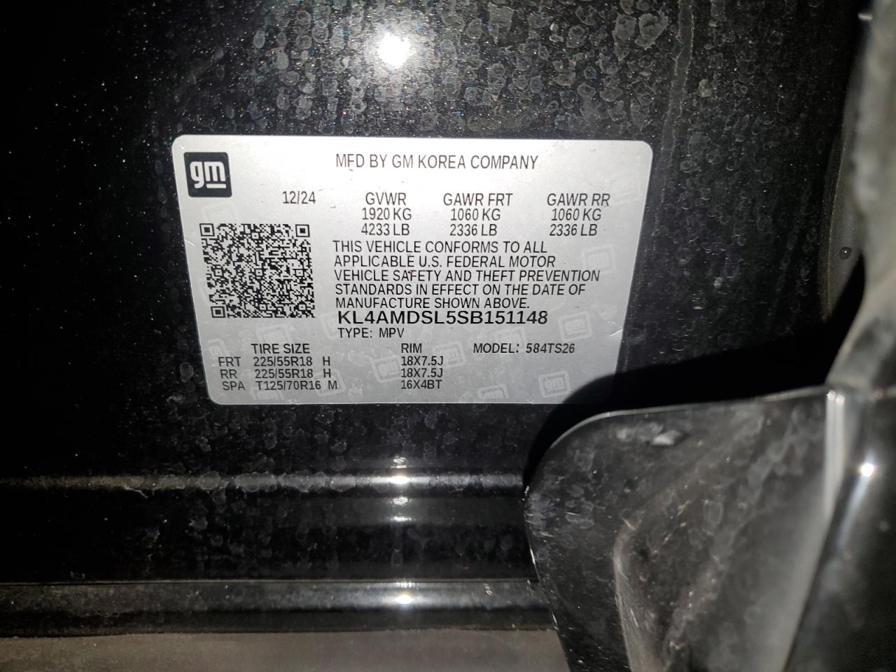 2025 Buick Encore Gx Sport Touring VIN: KL4AMDSL5SB151148 Lot: 91763155