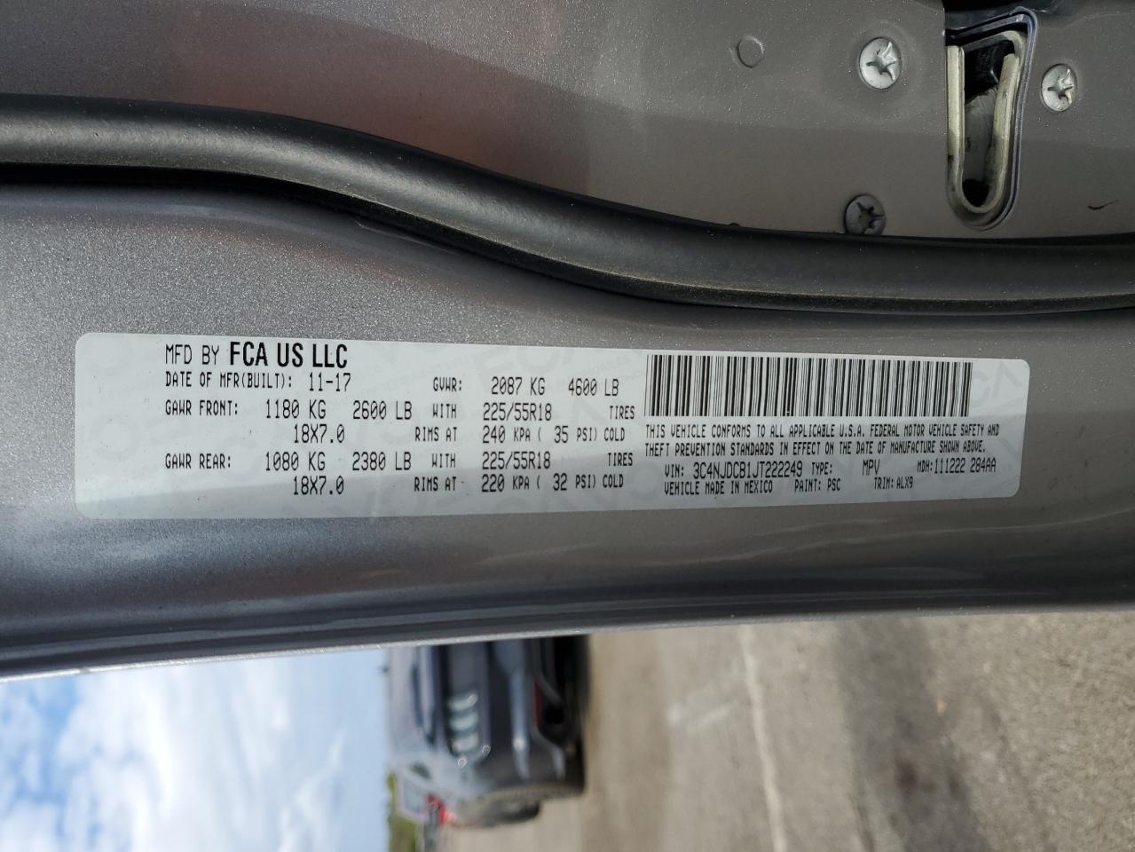 2018 Jeep Compass Limited VIN: 3C4NJDCB1JT222249 Lot: 92537885