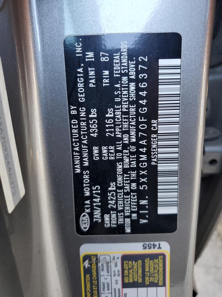 2015 Kia Optima Lx VIN: 5XXGM4A70FG446372 Lot: 91662975