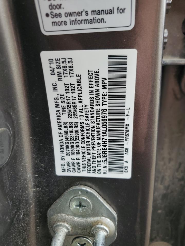 2010 Honda Cr-V Exl VIN: 5J6RE4H71AL056976 Lot: 93147185