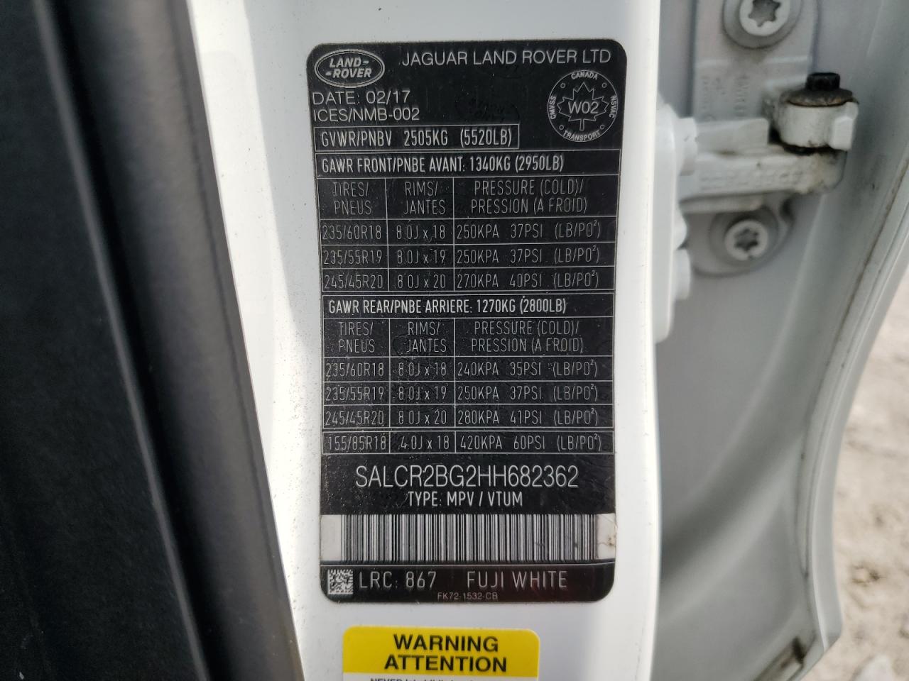 2017 Land Rover Discovery Sport Hse VIN: SALCR2BG2HH682362 Lot: 90648455