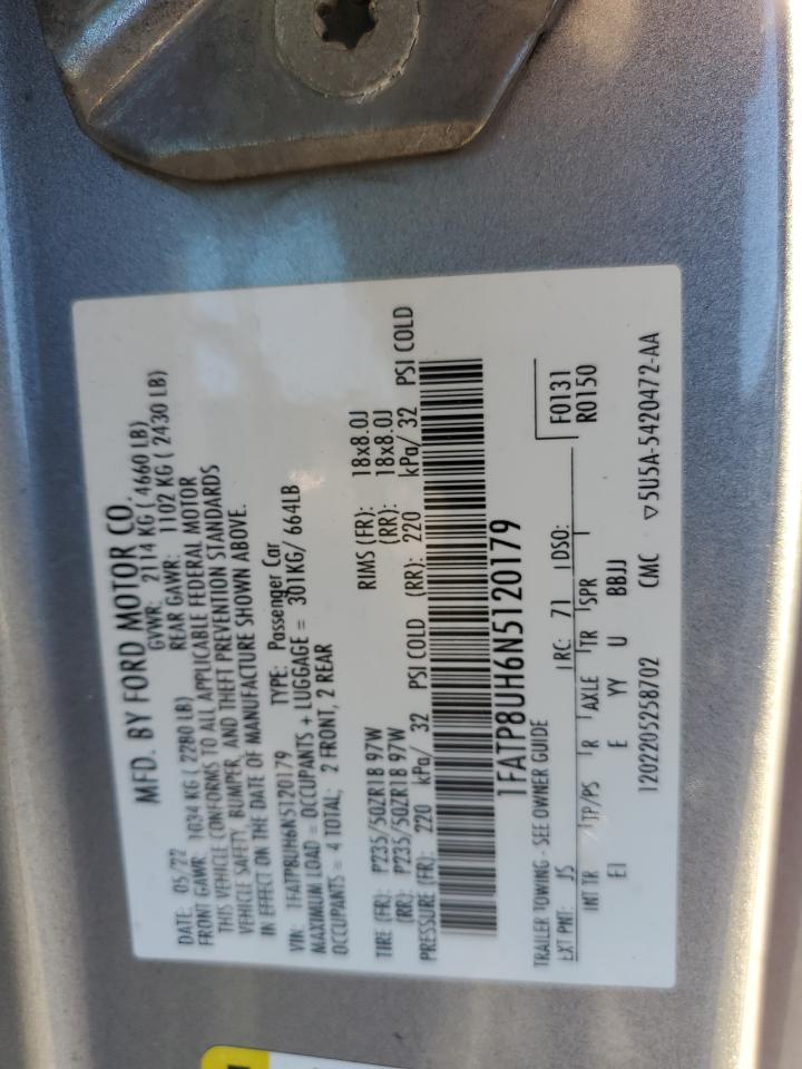 2022 Ford Mustang VIN: 1FATP8UH6N5120179 Lot: 92660185
