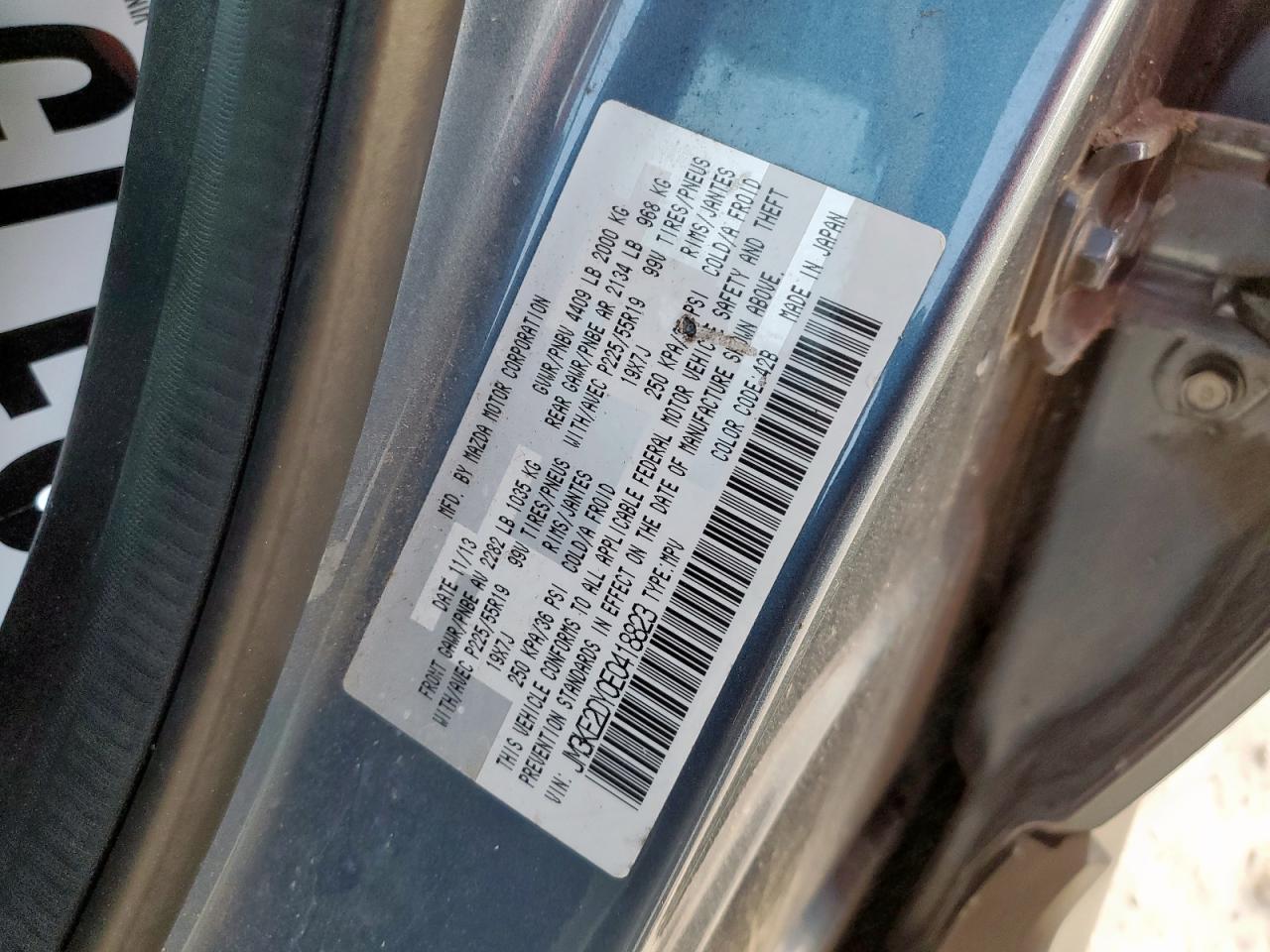 2014 Mazda Cx-5 Gt VIN: JM3KE2DY0E0418823 Lot: 91648115