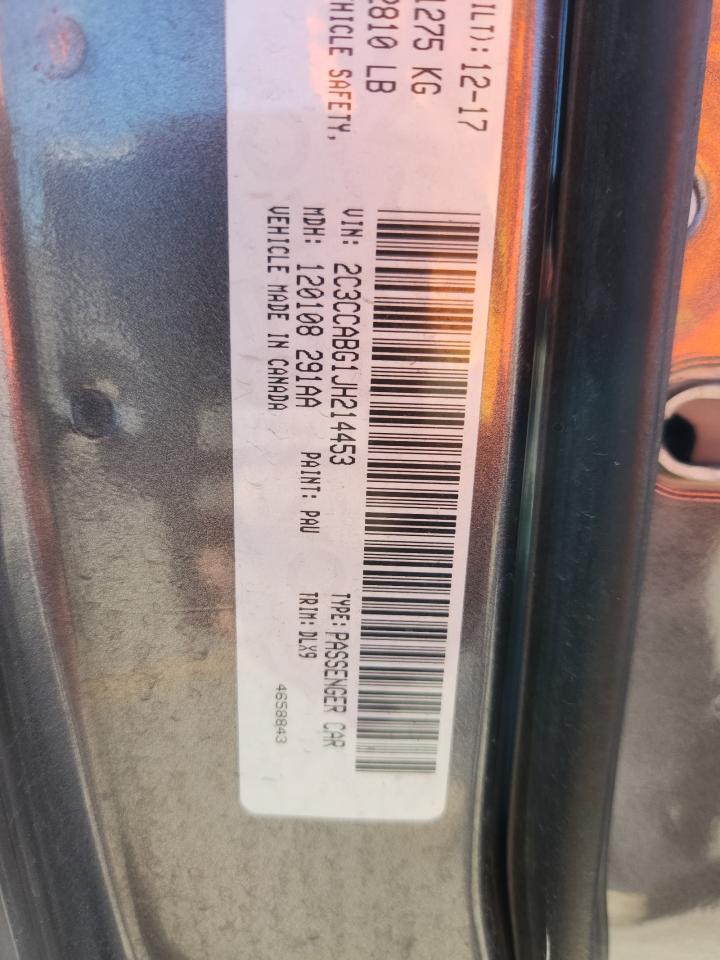 2018 Chrysler 300 S VIN: 2C3CCABG1JH214453 Lot: 92309305