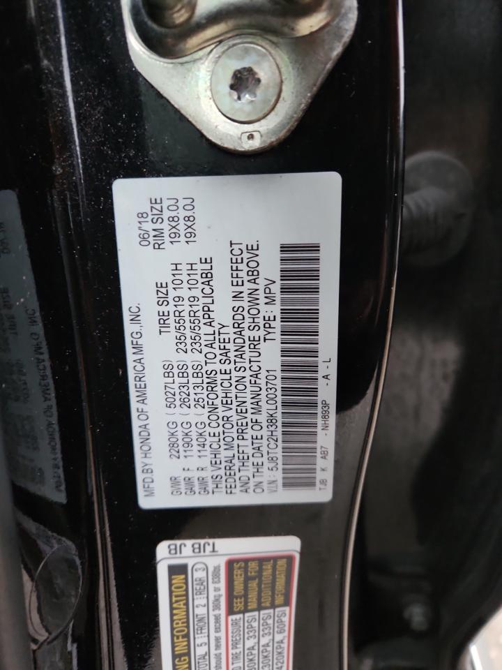 2019 Acura Rdx VIN: 5J8TC2H38KL003701 Lot: 91814385