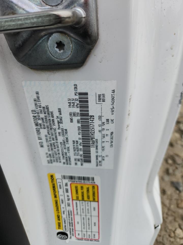 2018 Ford Mustang VIN: 1FA6P8TH2J5171428 Lot: 91923435