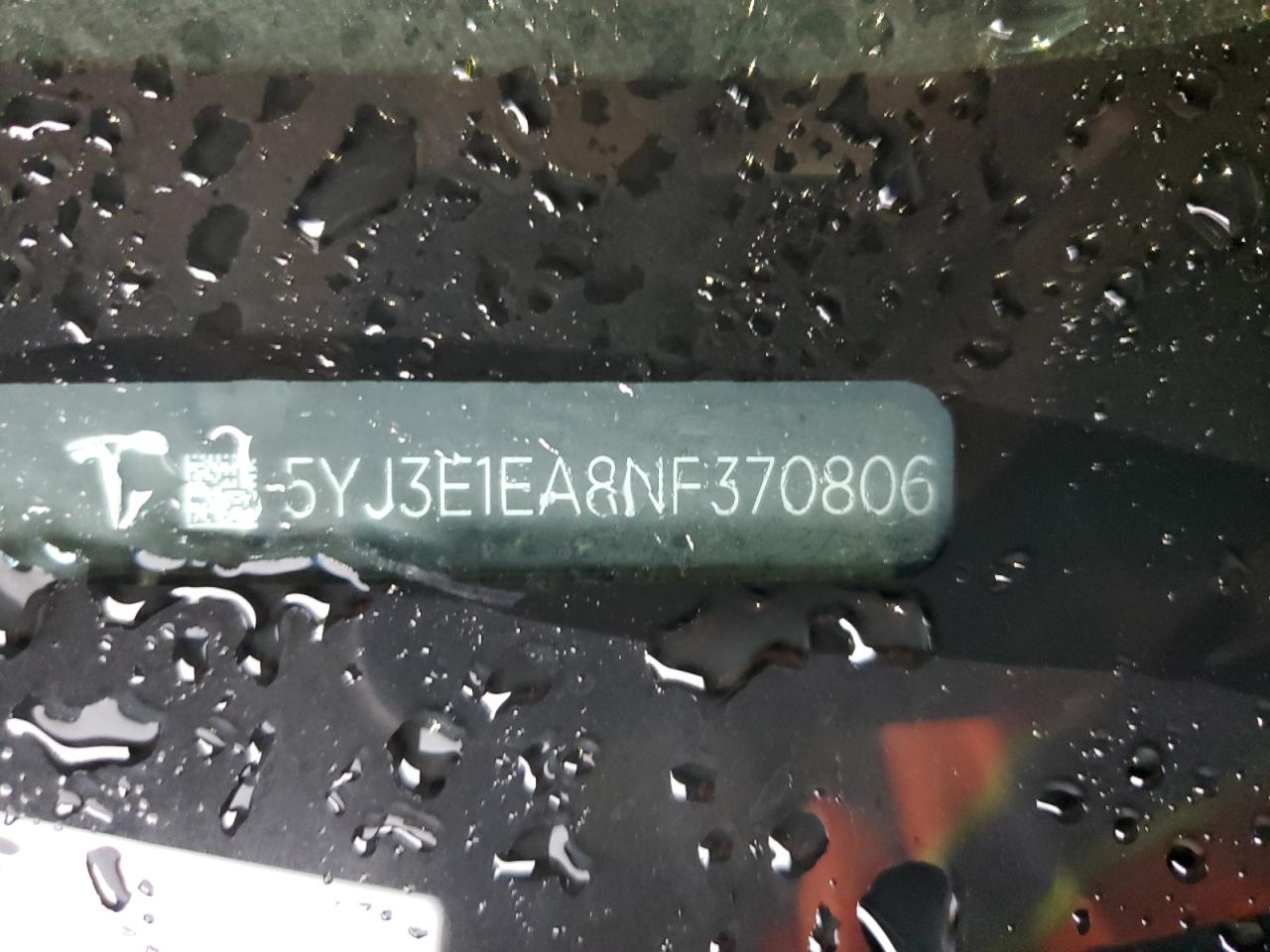 2022 Tesla Model 3 VIN: 5YJ3E1EA8NF370806 Lot: 92870345
