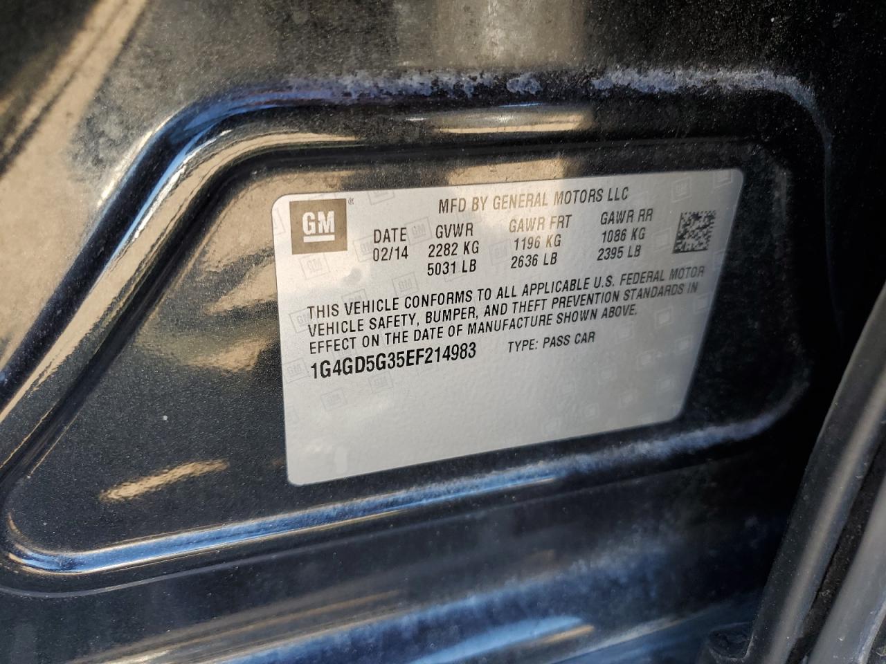 2014 Buick Lacrosse Premium VIN: 1G4GD5G35EF214983 Lot: 90462995