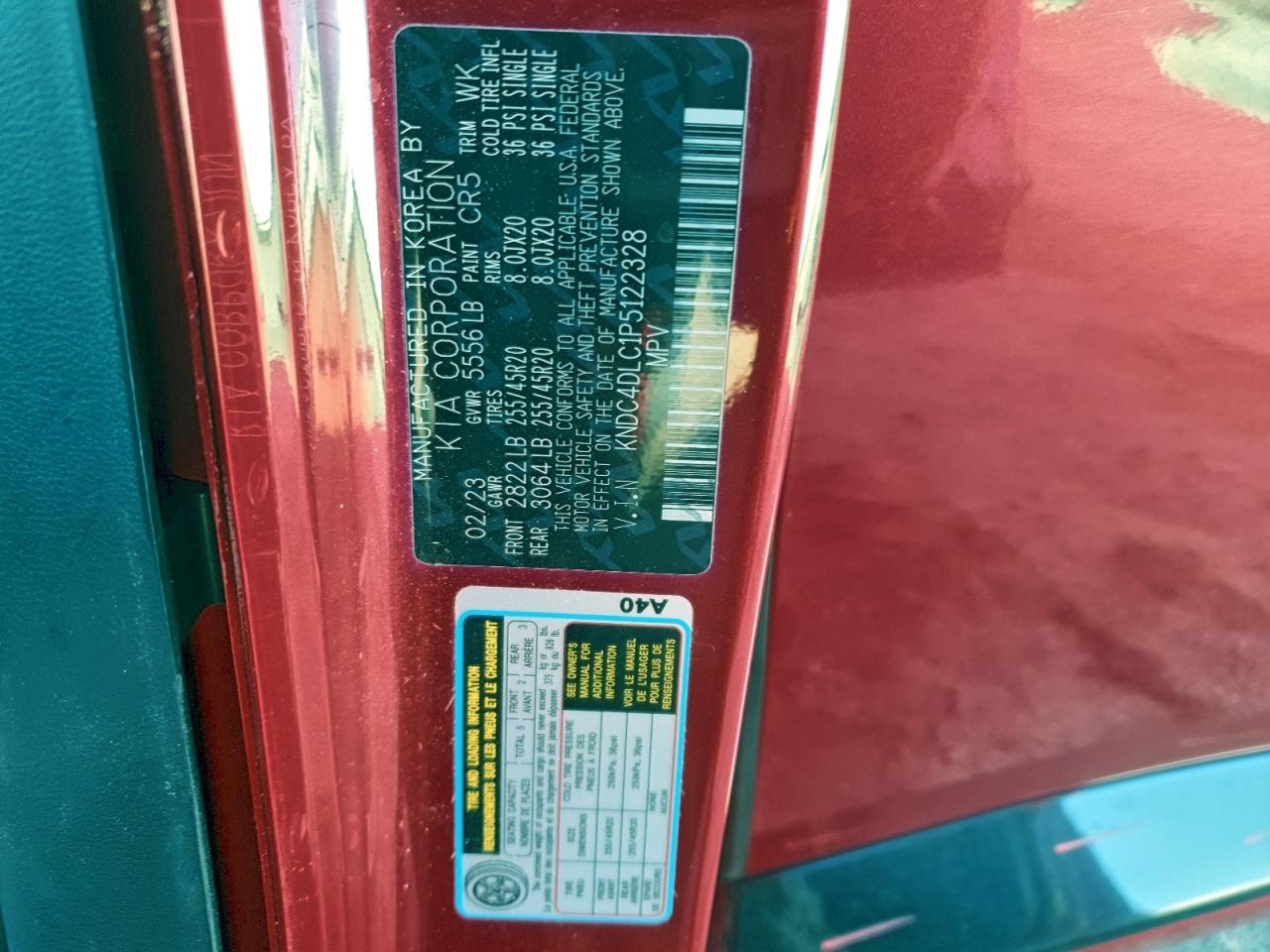 2023 Kia Ev6 Gt Line VIN: KNDC4DLC1P5122328 Lot: 94073615