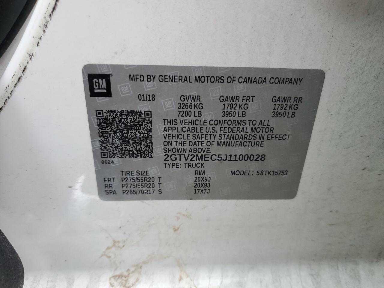 2018 GMC Sierra K1500 Sle VIN: 2GTV2MEC5J1100028 Lot: 92993505