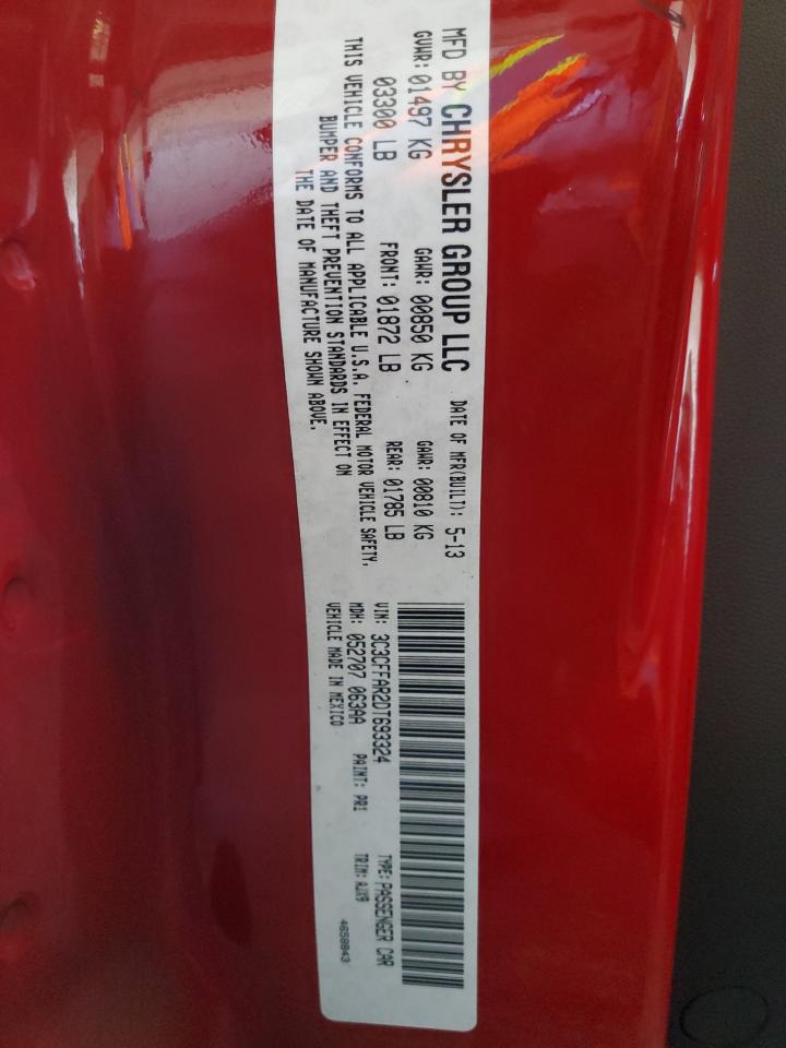 2013 Fiat 500 Pop VIN: 3C3CFFAR2DT693324 Lot: 92645915