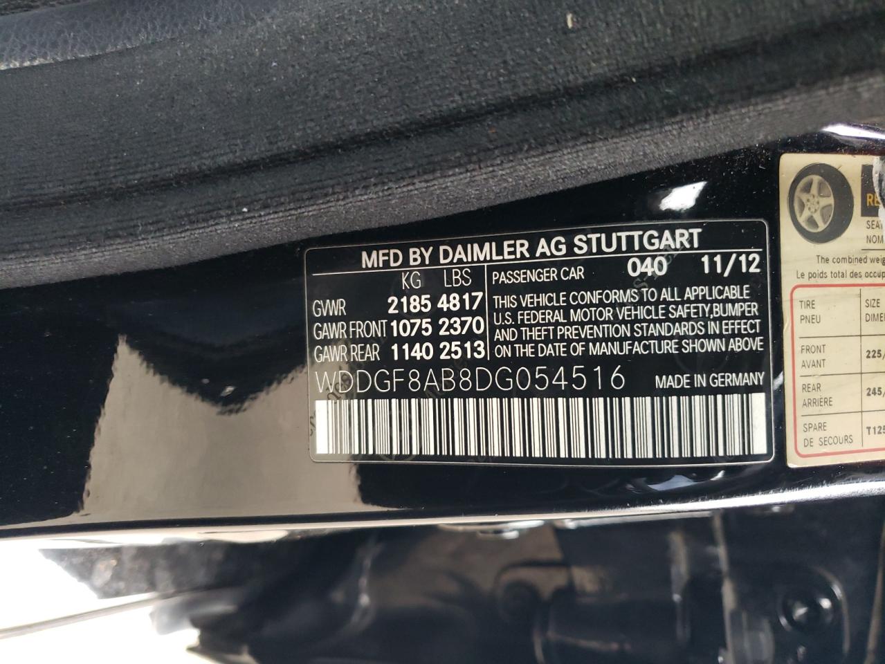 2013 Mercedes-Benz C 300 4Matic VIN: WDDGF8AB8DG054516 Lot: 92233515