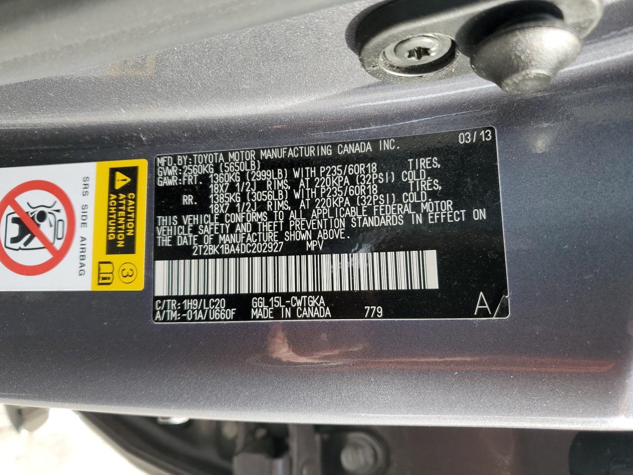 2013 Lexus Rx 350 Base VIN: 2T2BK1BA4DC202927 Lot: 91588395