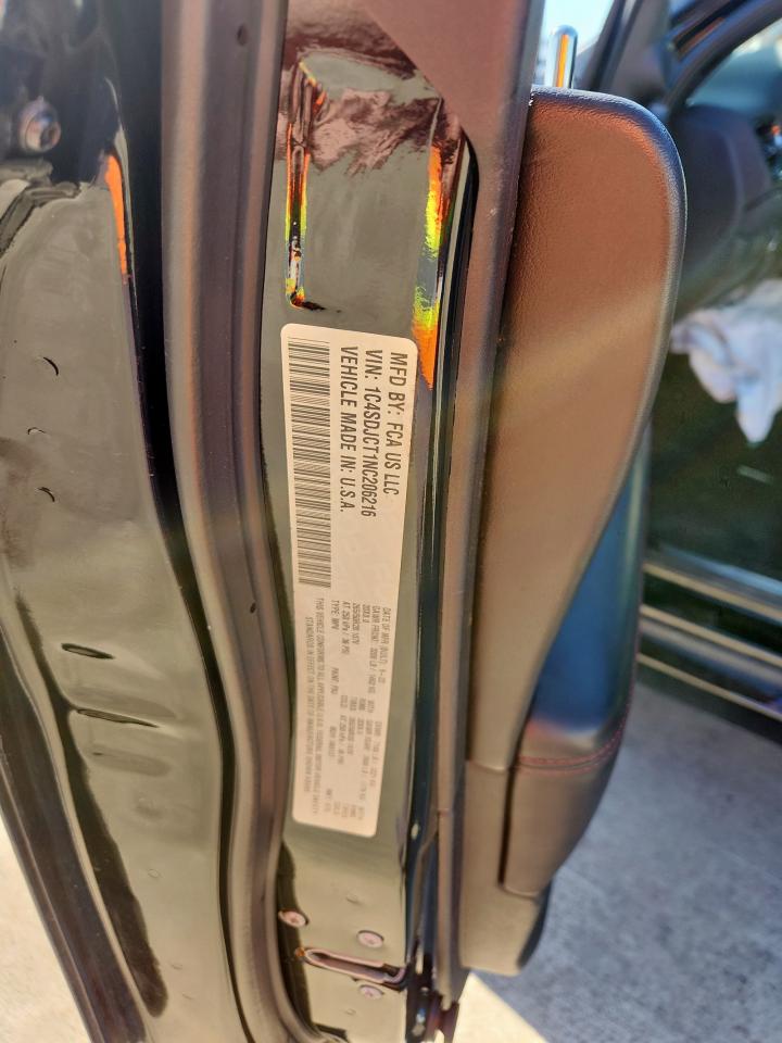 2022 Dodge Durango R/T VIN: 1C4SDJCT1NC206216 Lot: 93205755