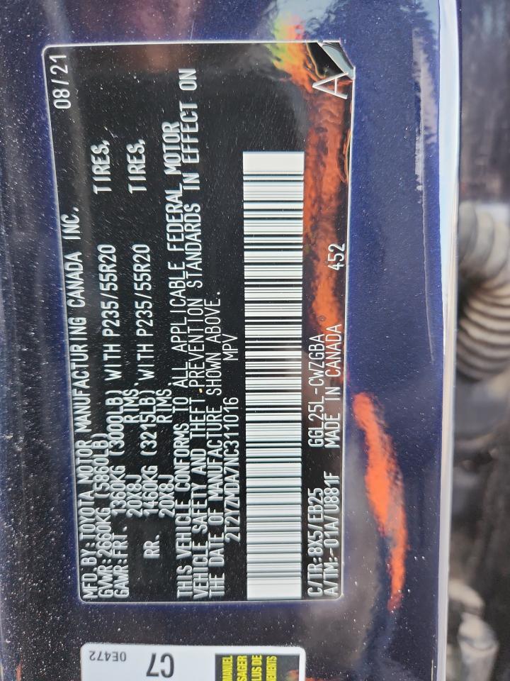 2022 Lexus Rx 350 F Sport VIN: 2T2YZMDA7NC311016 Lot: 91108385