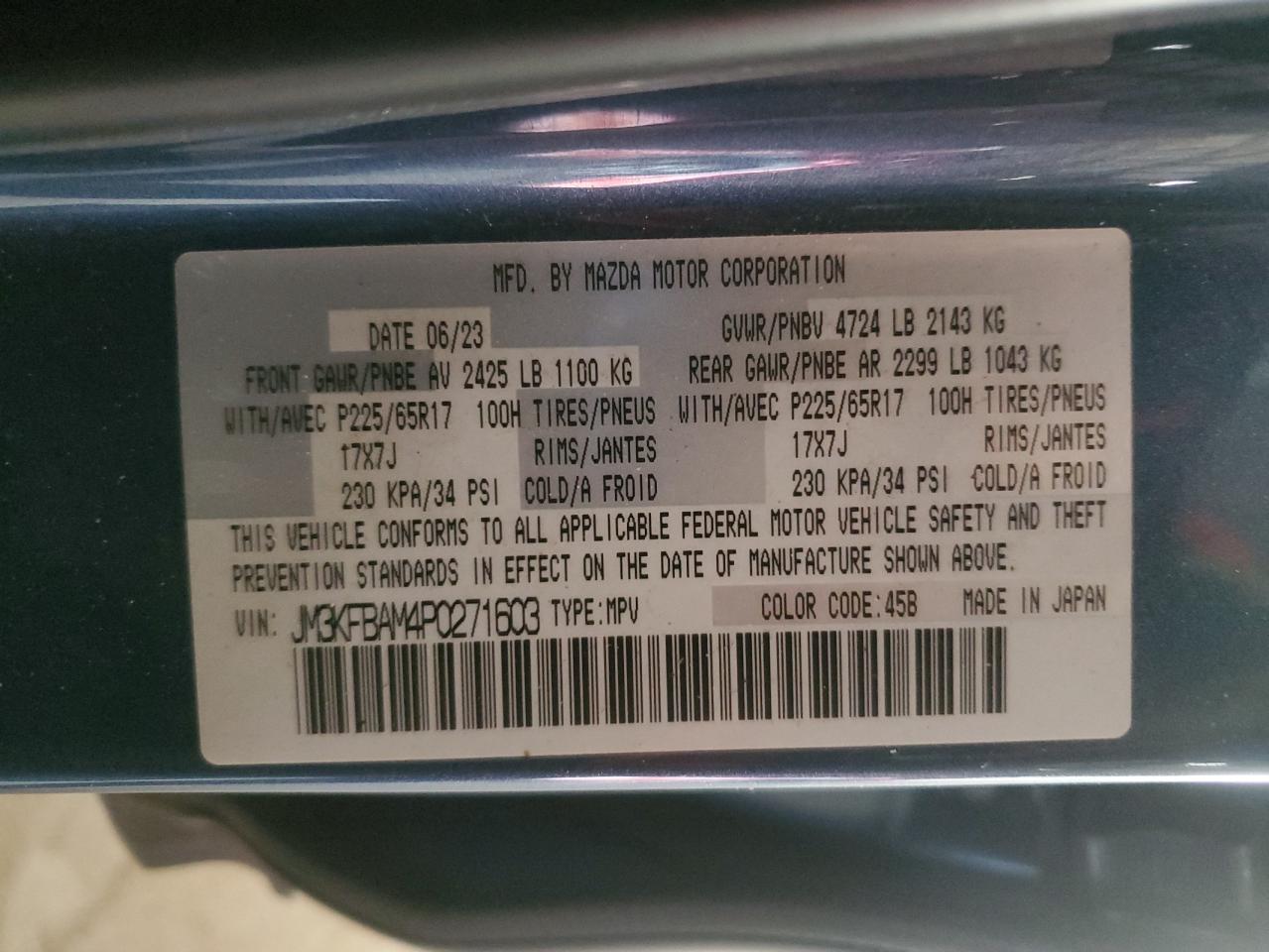 2023 Mazda Cx-5 VIN: JM3KFBAM4P0271603 Lot: 92459145