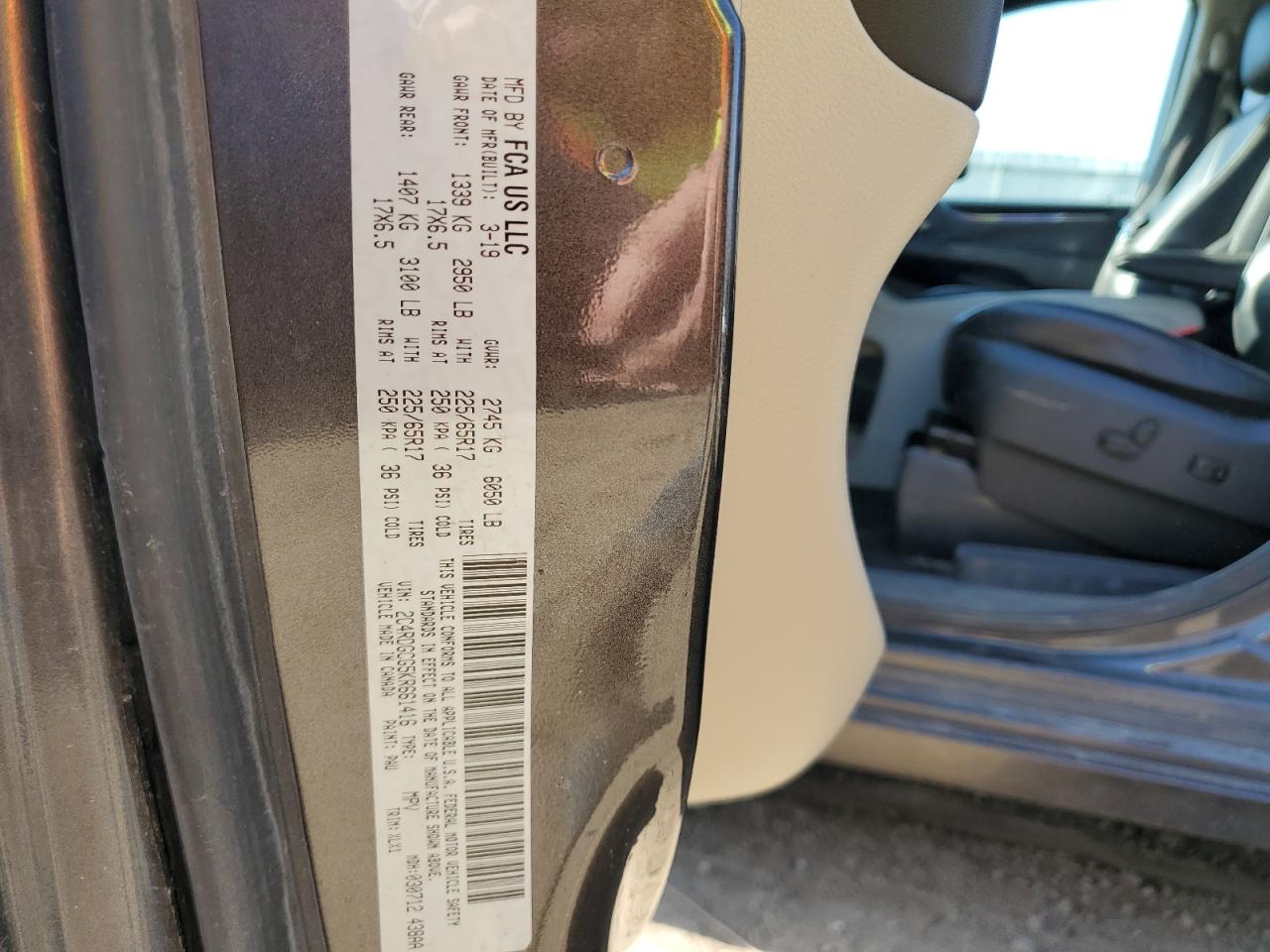 2019 Dodge Grand Caravan Sxt VIN: 2C4RDGCG5KR661416 Lot: 92888475