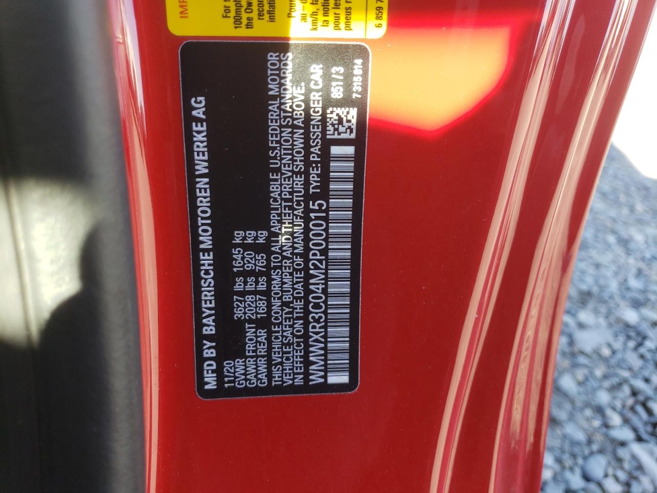 2021 Mini Cooper VIN: WMWXR3C04M2P00015 Lot: 90758195