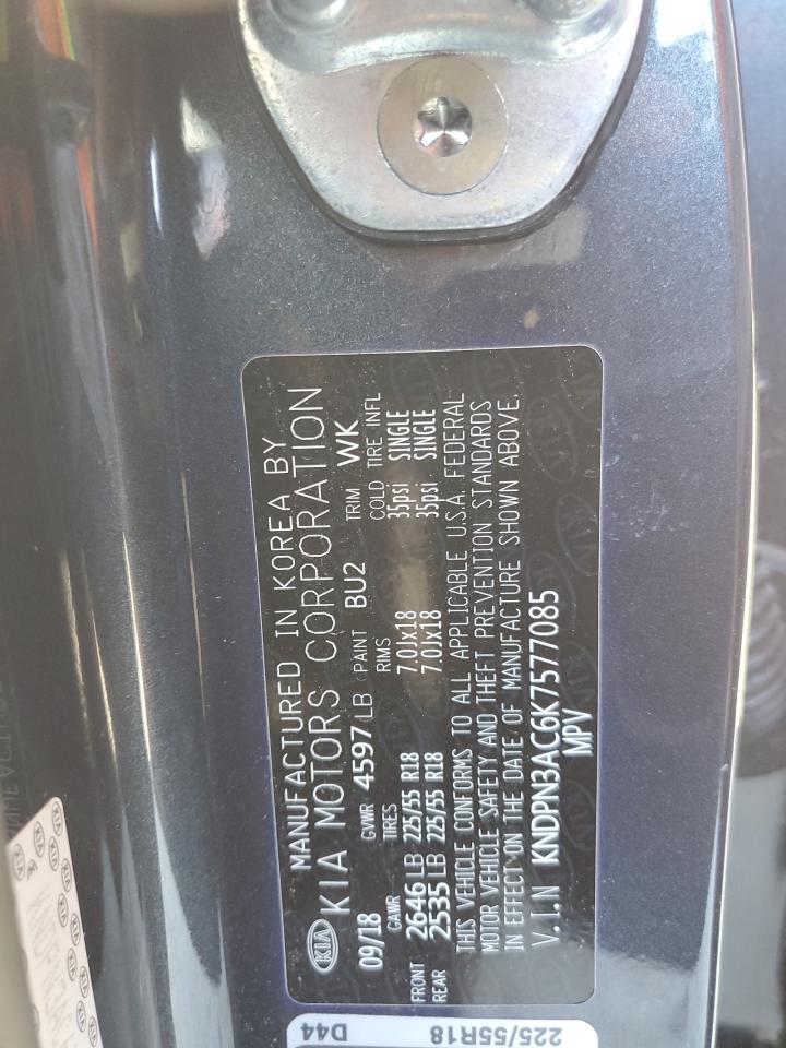 2019 Kia Sportage Ex VIN: KNDPN3AC6K7577085 Lot: 91276045