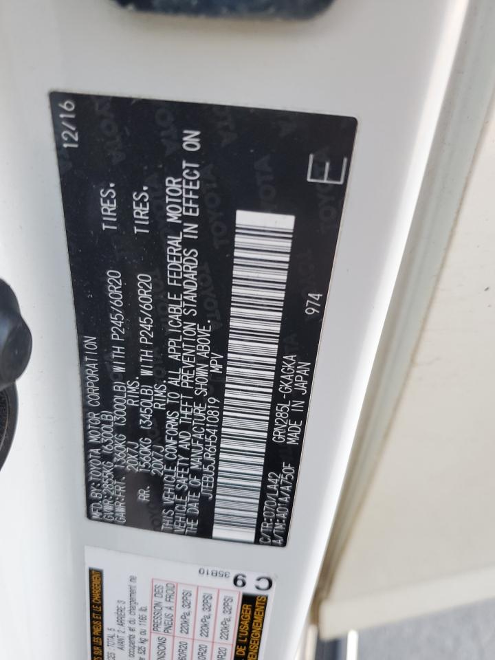 2017 Toyota 4Runner Sr5/Sr5 Premium VIN: JTEBU5JR6H5410819 Lot: 91509335