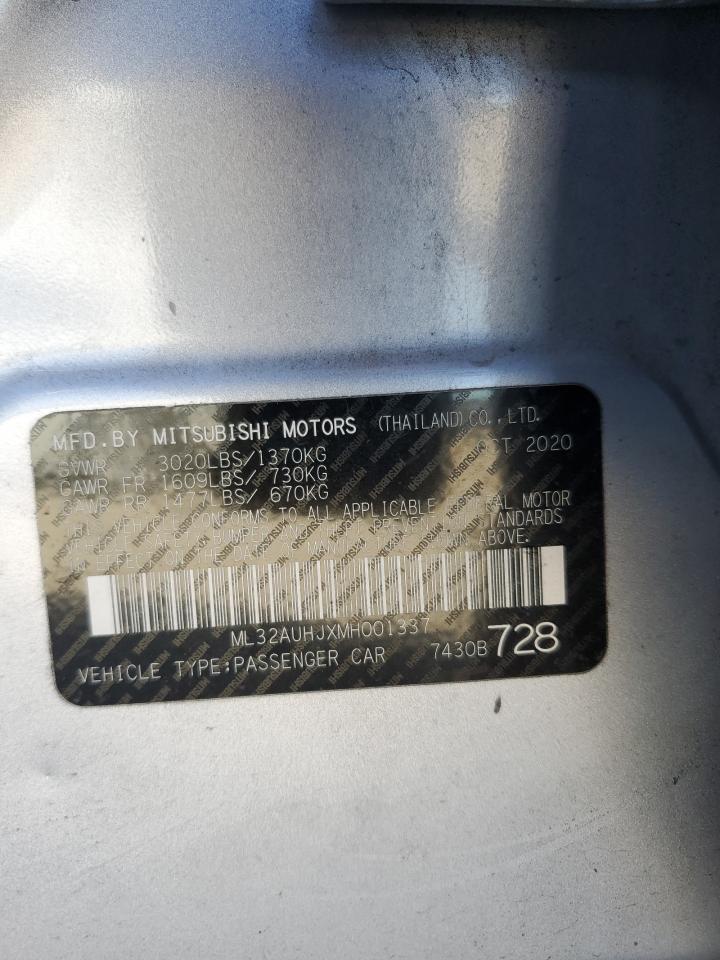 2021 Mitsubishi Mirage Es VIN: ML32AUHJXMH001337 Lot: 91303885