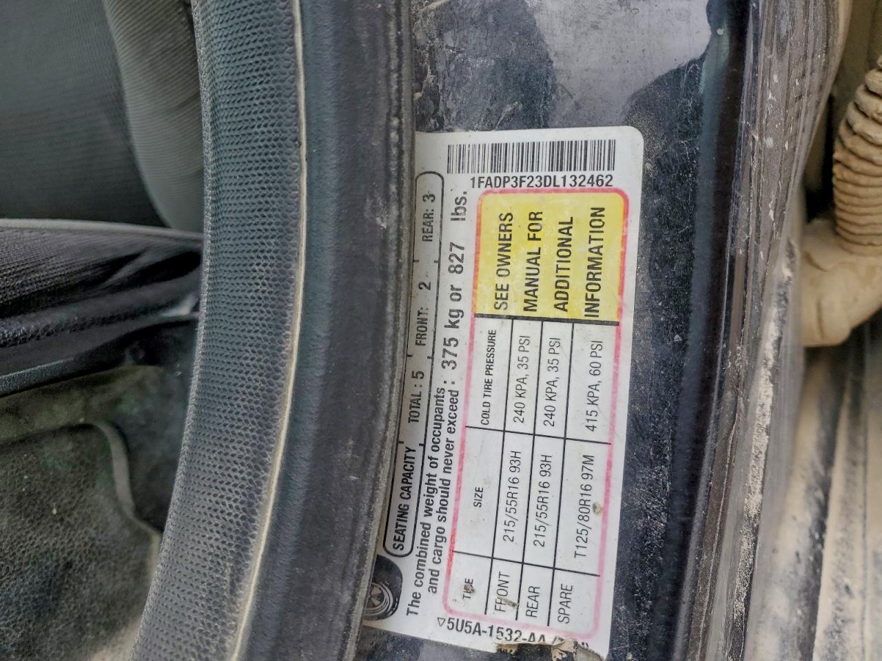 2013 Ford Focus Se VIN: 1FADP3F23DL132462 Lot: 93899925