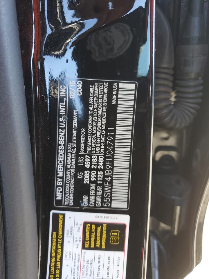 2015 Mercedes-Benz C 300 VIN: 55SWF4JB9FU047911 Lot: 92751725