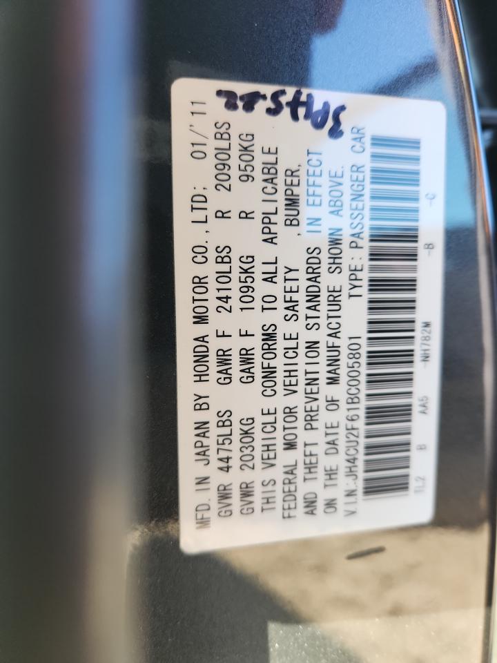 2011 Acura Tsx VIN: JH4CU2F61BC005801 Lot: 90846605