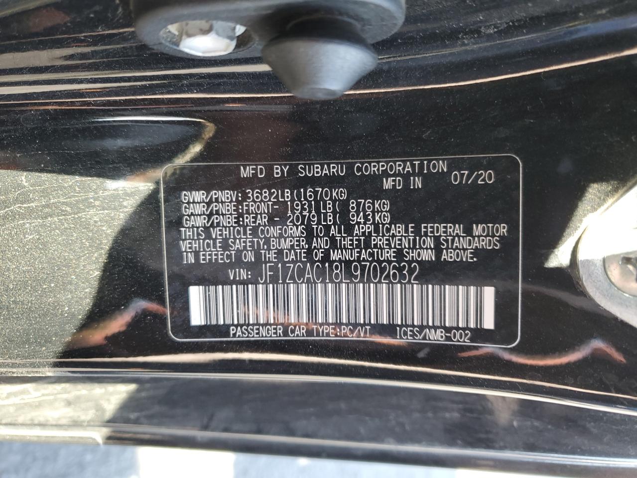 2020 Subaru Brz Limited VIN: JF1ZCAC18L9702632 Lot: 91528955