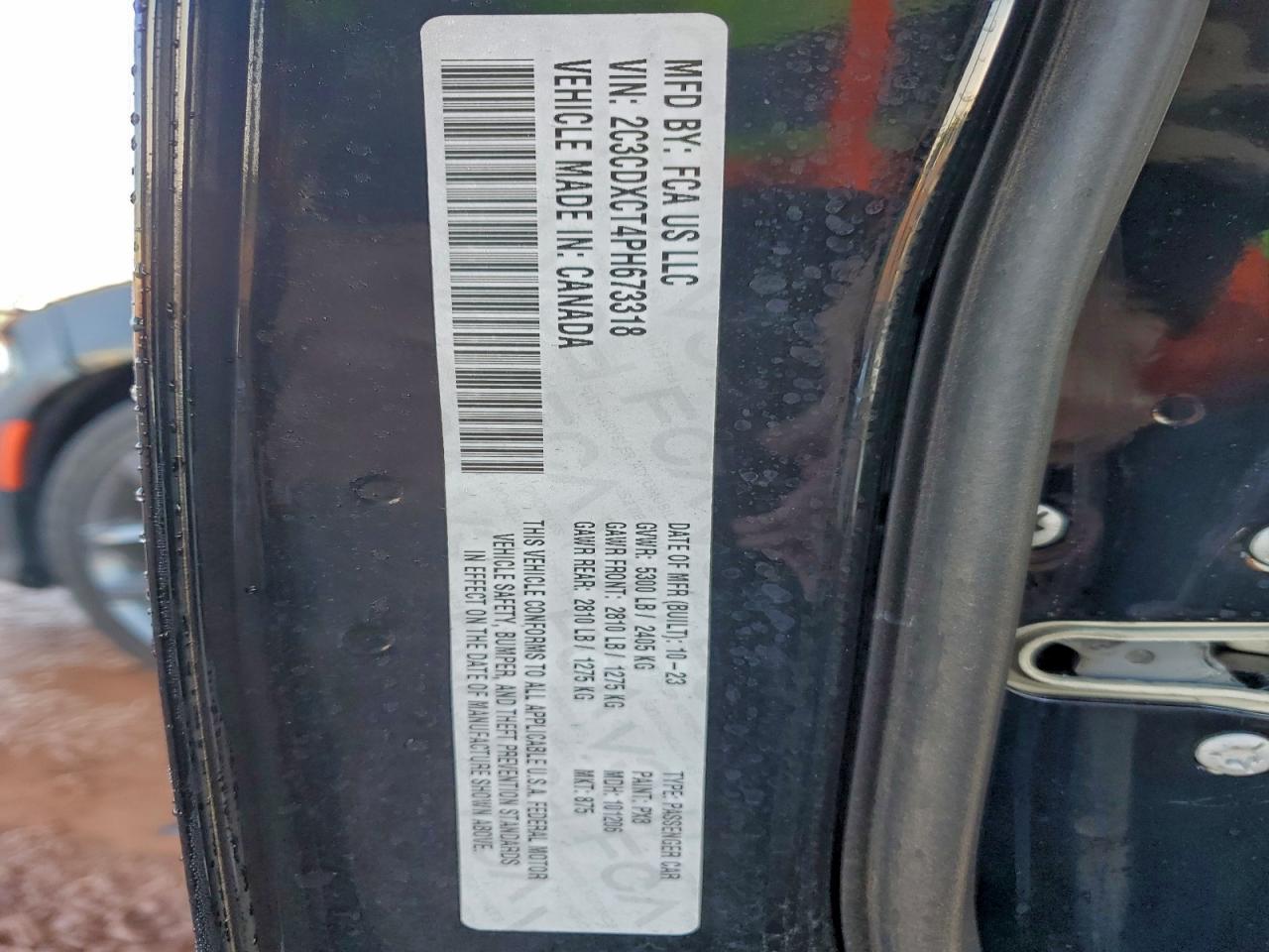 2023 Dodge Charger R/T VIN: 2C3CDXCT4PH673318 Lot: 94176865