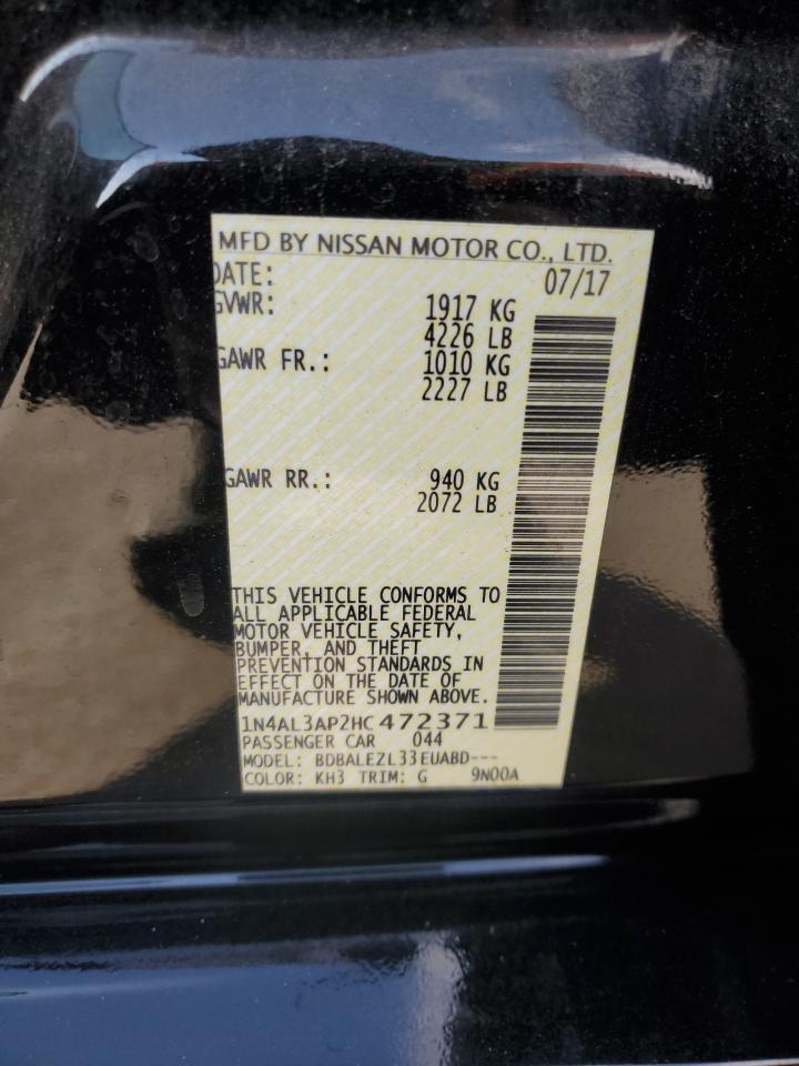 2017 Nissan Altima 2.5 VIN: 1N4AL3AP2HC472371 Lot: 93509485