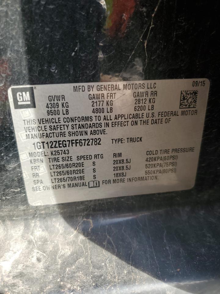 2015 GMC Sierra K2500 Slt VIN: 1GT12ZEG7FF672782 Lot: 91924435