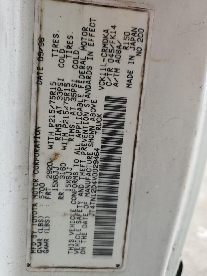 1997 Toyota T100 Xtracab VIN: JT4TN12D4V0029464 Lot: 91969345