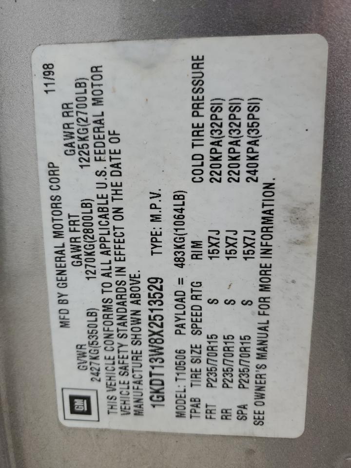 1999 GMC Jimmy VIN: 1GKDT13W8X2513529 Lot: 93109535