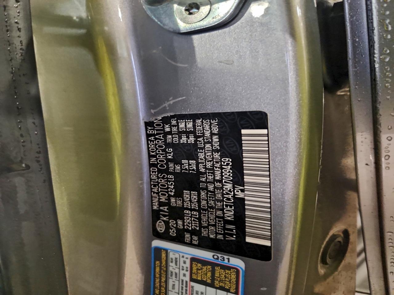 2021 Kia Seltos Sx VIN: KNDETCA29M7099459 Lot: 93878495