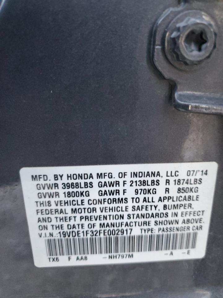 2015 Acura Ilx 20 VIN: 19VDE1F32FE002917 Lot: 92504225