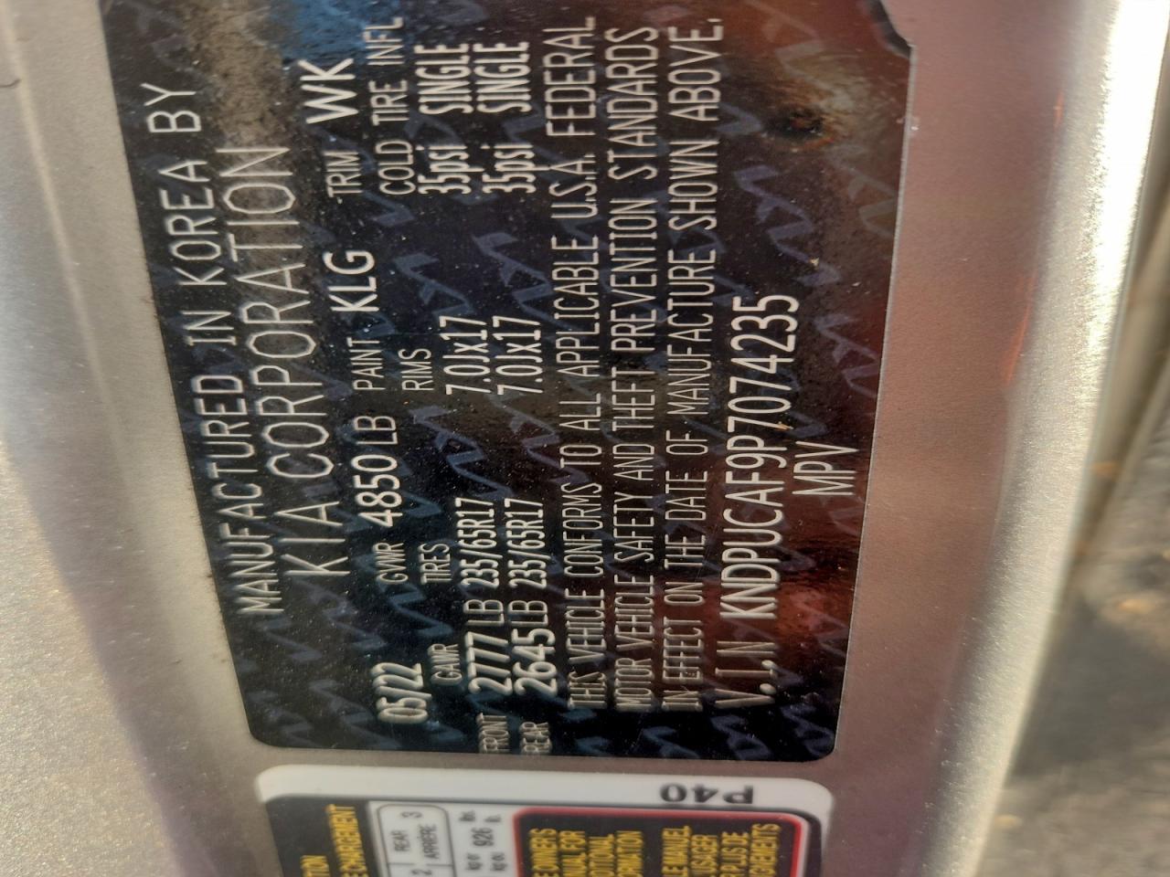 2023 Kia Sportage Lx VIN: KNDPUCAF9P7074235 Lot: 93468175