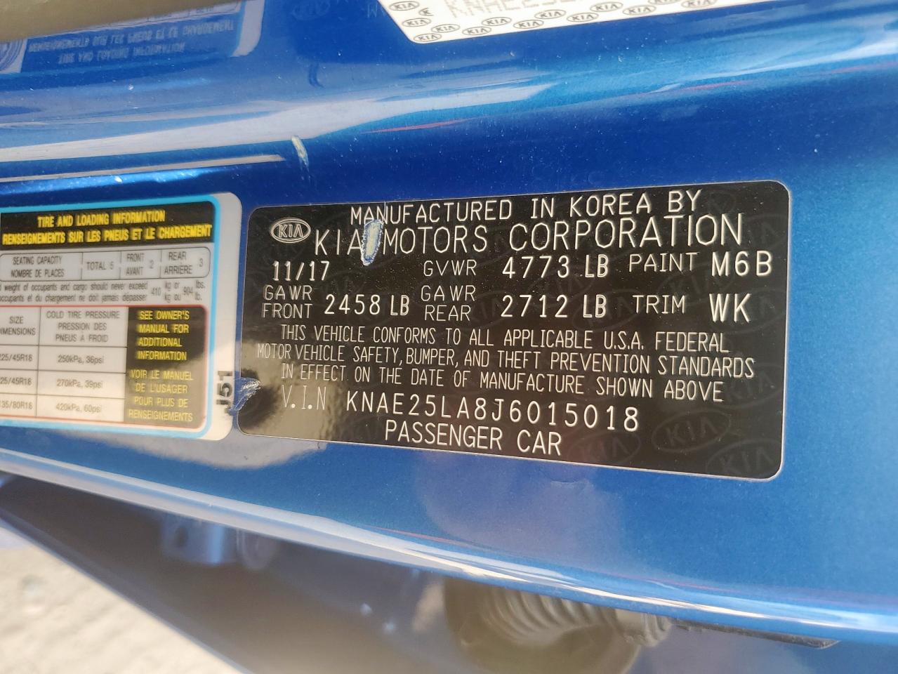 2018 Kia Stinger Premium VIN: KNAE25LA8J6015018 Lot: 93212855